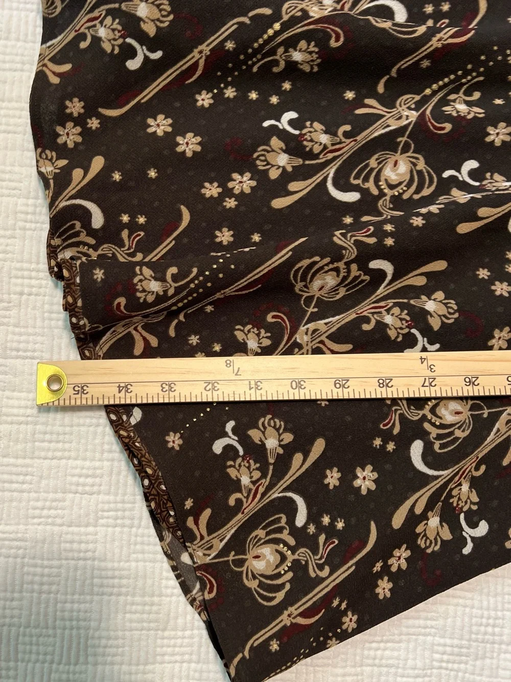 Brown Reversible Floral/polka dot Mermaid Midi Skirt